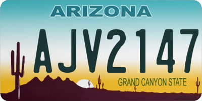AZ license plate AJV2147