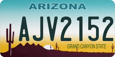 AZ license plate AJV2152