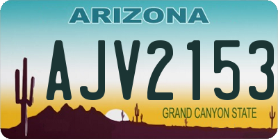 AZ license plate AJV2153