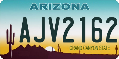 AZ license plate AJV2162