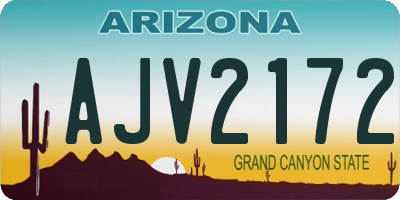 AZ license plate AJV2172