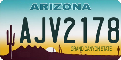 AZ license plate AJV2178