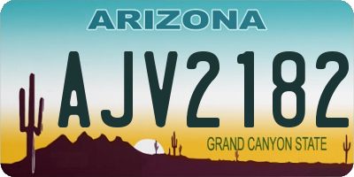 AZ license plate AJV2182