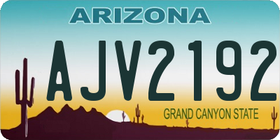 AZ license plate AJV2192