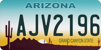 AZ license plate AJV2196