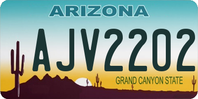 AZ license plate AJV2202