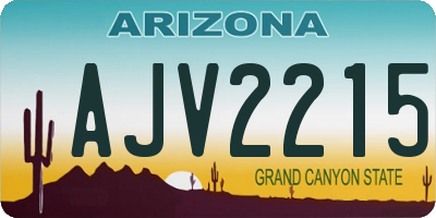 AZ license plate AJV2215