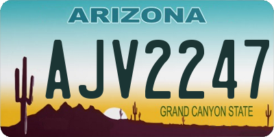 AZ license plate AJV2247