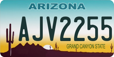 AZ license plate AJV2255