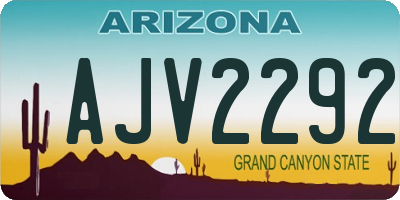 AZ license plate AJV2292