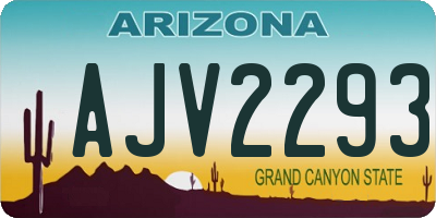 AZ license plate AJV2293