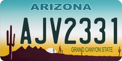 AZ license plate AJV2331
