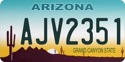 AZ license plate AJV2351