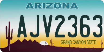 AZ license plate AJV2363