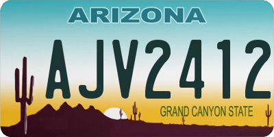 AZ license plate AJV2412