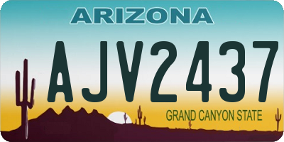 AZ license plate AJV2437