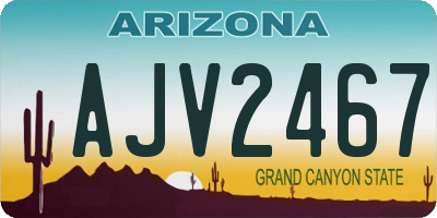 AZ license plate AJV2467
