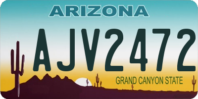 AZ license plate AJV2472