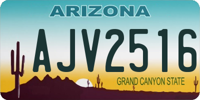 AZ license plate AJV2516