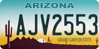 AZ license plate AJV2553