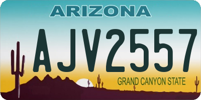 AZ license plate AJV2557
