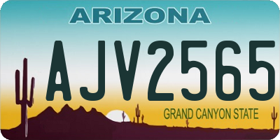AZ license plate AJV2565