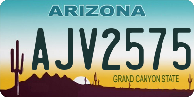 AZ license plate AJV2575