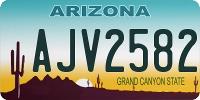 AZ license plate AJV2582