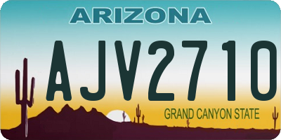 AZ license plate AJV2710
