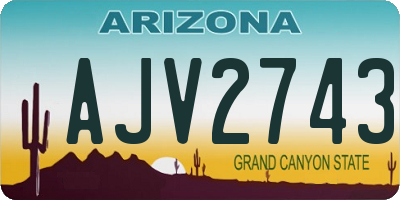 AZ license plate AJV2743