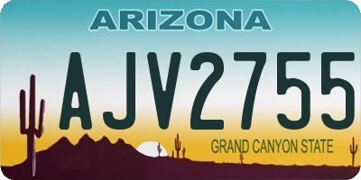AZ license plate AJV2755