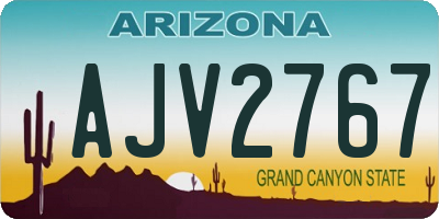 AZ license plate AJV2767