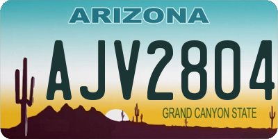 AZ license plate AJV2804