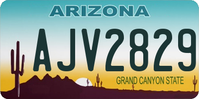 AZ license plate AJV2829