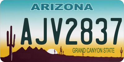 AZ license plate AJV2837