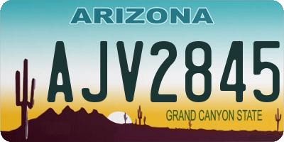 AZ license plate AJV2845