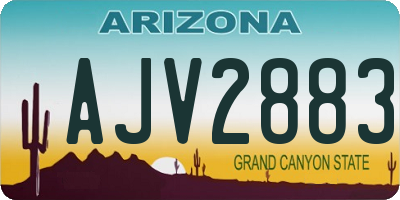 AZ license plate AJV2883