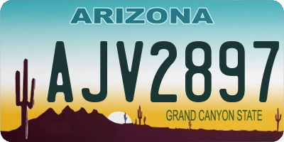 AZ license plate AJV2897