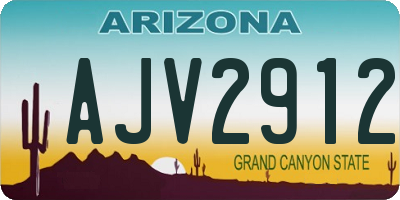 AZ license plate AJV2912