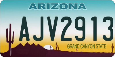 AZ license plate AJV2913