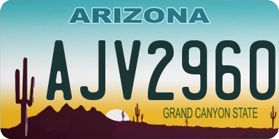AZ license plate AJV2960