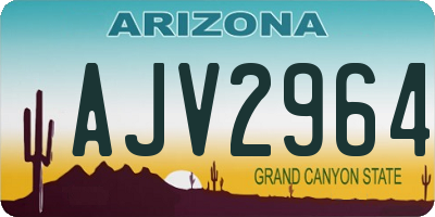 AZ license plate AJV2964