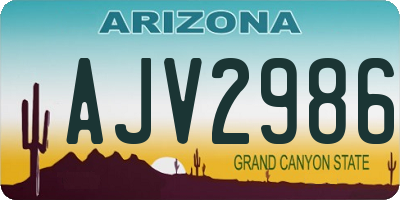 AZ license plate AJV2986