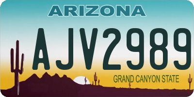 AZ license plate AJV2989