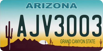 AZ license plate AJV3003