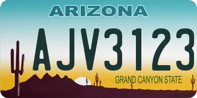 AZ license plate AJV3123