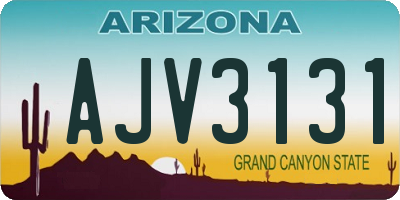 AZ license plate AJV3131