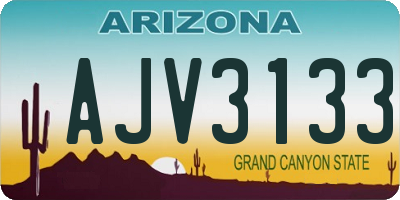 AZ license plate AJV3133