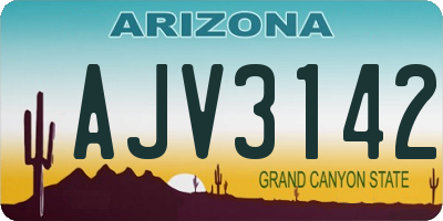 AZ license plate AJV3142