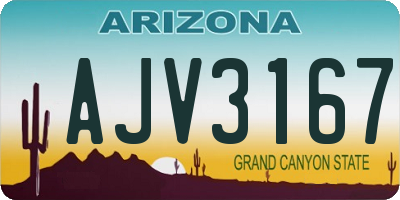 AZ license plate AJV3167